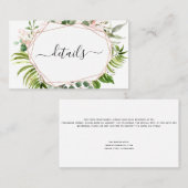 Trouwdetails Eucalyptus Greenery Geometrisch Visitekaartje (Voorkant / Achterkant)