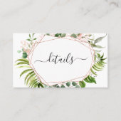 Trouwdetails Eucalyptus Greenery Geometrisch Visitekaartje (Voorkant)
