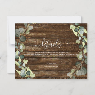 Trouwdetails Eucalyptus Groene Planten Rustieke Ho Kaart