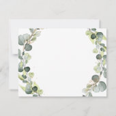 Trouwdetails Eucalyptus Groene Succulent Kaart (Achterkant)