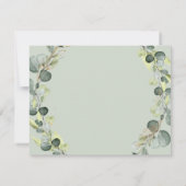 Trouwdetails Eucalyptus Groene Succulenten Kaart (Achterkant)