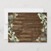 Trouwdetails Eucalyptus Groenery Rustieke Hout Kaart (Achterkant)