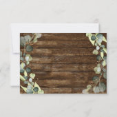 Trouwdetails Eucalyptus Groenery Rustieke Hout Kaart (Achterkant)
