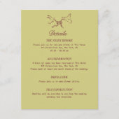 Trouwdetails Geïllustreerde Vogels Informatiekaartje (Voorkant)