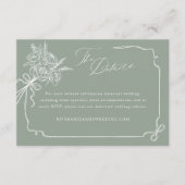 Trouwdetails Hand getrokken boog & lint boeket Informatiekaartje (Voorkant)