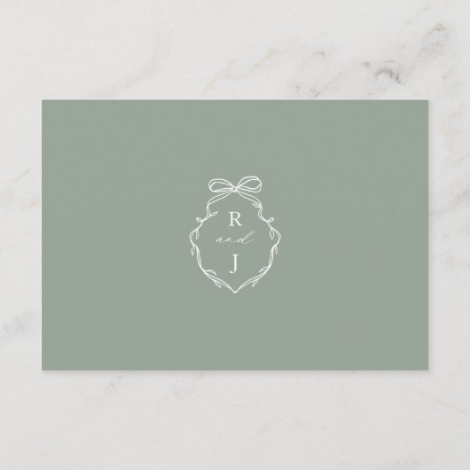 Trouwdetails Hand getrokken boog & lint boeket Informatiekaartje (Achterkant)