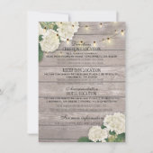 Trouwdetails hortensia Bloem Slinger Licht hout Kaart (Voorkant)