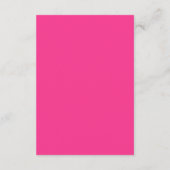 Trouwdetails in hete roze fuchsia informatiekaartje (Achterkant)