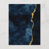 Trouwdetails in Navyblauw Goud Folie Agate Informatiekaartje (Achterkant)