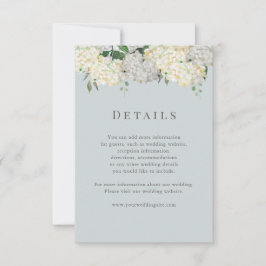 Trouwdetails in Stofblauw Hydrangea RSVP Kaartje
