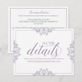 Trouwdetails / Info kaart | Nadine (Lavendel) (Voorkant / Achterkant)
