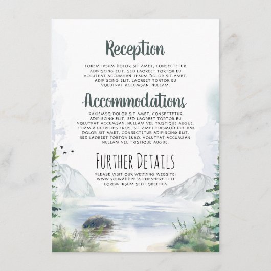 Trouwdetails Informatie in de Bergen Informatiekaartje (Voorkant)