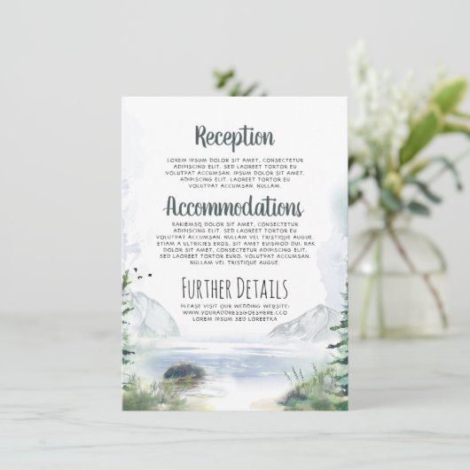 Trouwdetails Informatie in de Bergen Informatiekaartje (Staand voorkant)