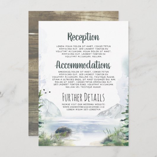 Trouwdetails Informatie in de Bergen Informatiekaartje (Voorkant / Achterkant)