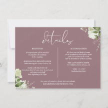 Trouwdetails Informatie in Mauve Groene Tinten