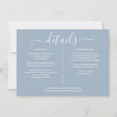 Trouwdetails Informatie in Stofblauw Kaart (Voorkant)