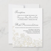 Trouwdetails Invoegen Verticaal-Witte Bloemen Posh Kaart (Voorkant)