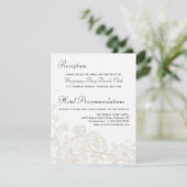 Trouwdetails Invoegen Verticaal-Witte Bloemen Posh Kaart (Staand voorkant)