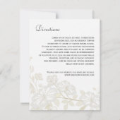 Trouwdetails Invoegen Verticaal-Witte Bloemen Posh Kaart (Achterkant)