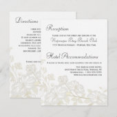 Trouwdetails Invoegen Verticaal-Witte Bloemen Posh Kaart (Voorkant / Achterkant)