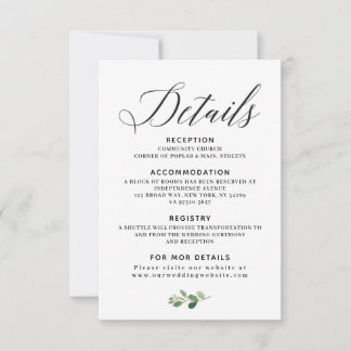 Trouwdetails kaart