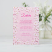 Trouwdetails kaart Blush Spring Sakura Roze (Staand voorkant)