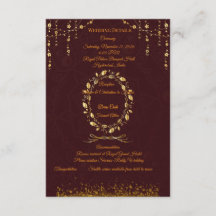 Trouwdetails kaart in kastanjebruin en goud