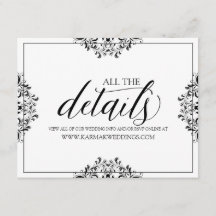 Trouwdetails Kaart / Info Kaart | Nadine (zwart)