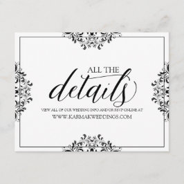 Trouwdetails Kaart / Info Kaart | Nadine (zwart)