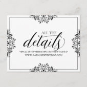 Trouwdetails Kaart / Info Kaart | Nadine (zwart) (Voorkant)