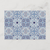 Trouwdetails kaart met blauwe tegels (Achterkant)