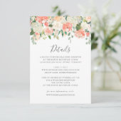 Trouwdetails kaart Peach en Crème (Staand voorkant)