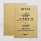 Trouwdetails kaart vintage uitnodiging inlay (Voorkant / Achterkant)