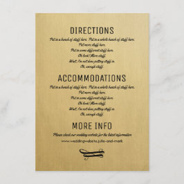 Trouwdetails kaart vintage uitnodiging inzetstuk