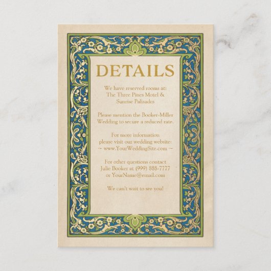 Trouwdetails Kaarten | verlichte tuin (Voorkant)