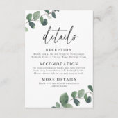Trouwdetails Leafy Green Elegance Informatiekaartje (Voorkant)