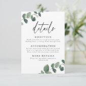 Trouwdetails Leafy Green Elegance Informatiekaartje (Staand voorkant)