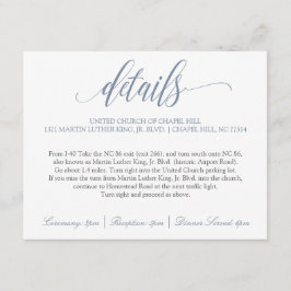 Trouwdetails | Luxe Calligrafie (Stofblauw) Informatiekaartje