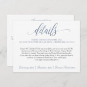 Trouwdetails | Luxe Calligrafie (Stofblauw) Informatiekaartje (Voorkant / Achterkant)