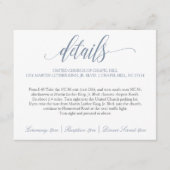 Trouwdetails | Luxe Calligrafie (Stofblauw) Informatiekaartje (Voorkant)