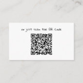 Trouwdetails met Doodle + QR-code | Zwart & Wit Informatiekaartje (Achterkant)