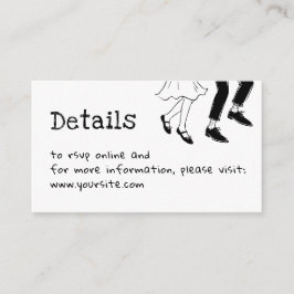 Trouwdetails met Doodle + QR-code | Zwart & Wit Informatiekaartje