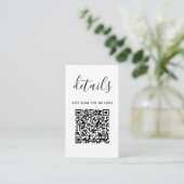 Trouwdetails met QR-code | Minimalistisch Modern Informatiekaartje (Staand voorkant)