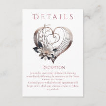 Trouwdetails - Modern roze hart met bloemen