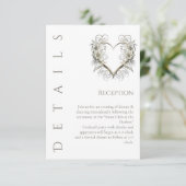 Trouwdetails - Moderne bloemen met een hart Informatiekaartje (Staand voorkant)