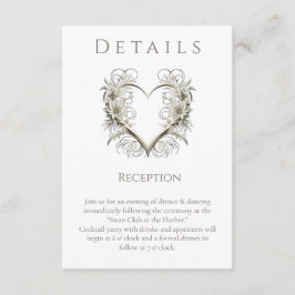 Trouwdetails - Moderne bloemen met een hart Informatiekaartje