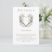 Trouwdetails - Moderne bloemen met een hart Informatiekaartje (Staand voorkant)