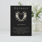 Trouwdetails - Moderne bloemen met een hart Informatiekaartje (Staand voorkant)