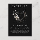 Trouwdetails - Moderne witte bloemen met een hart Informatiekaartje (Achterkant)