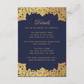 Trouwdetails  Navy Blue Faux Gold  Informatiekaartje (Voorkant)